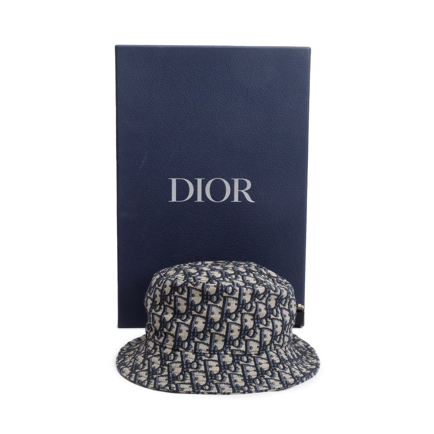 Dior Christian Navy Oblique Buckle Hat, Size M Bucket Bucket Bag