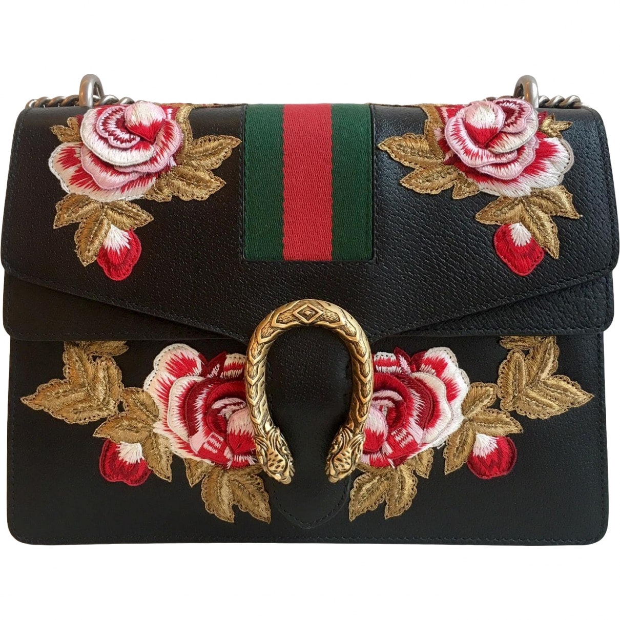 Gucci dionysus black leather handbag