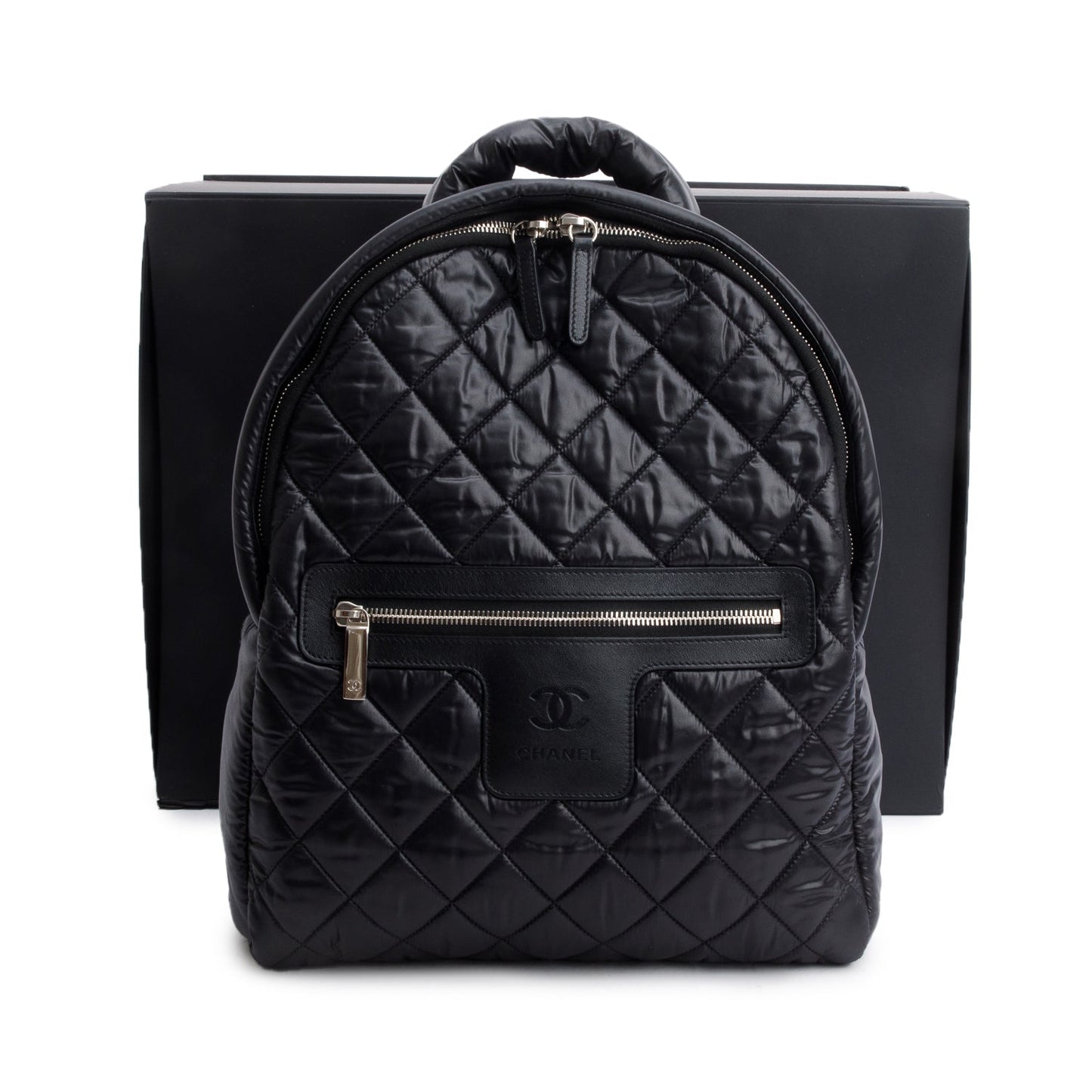 Chanel Nylon Quilted Coco Coocoon Backpack Black Travel Bag