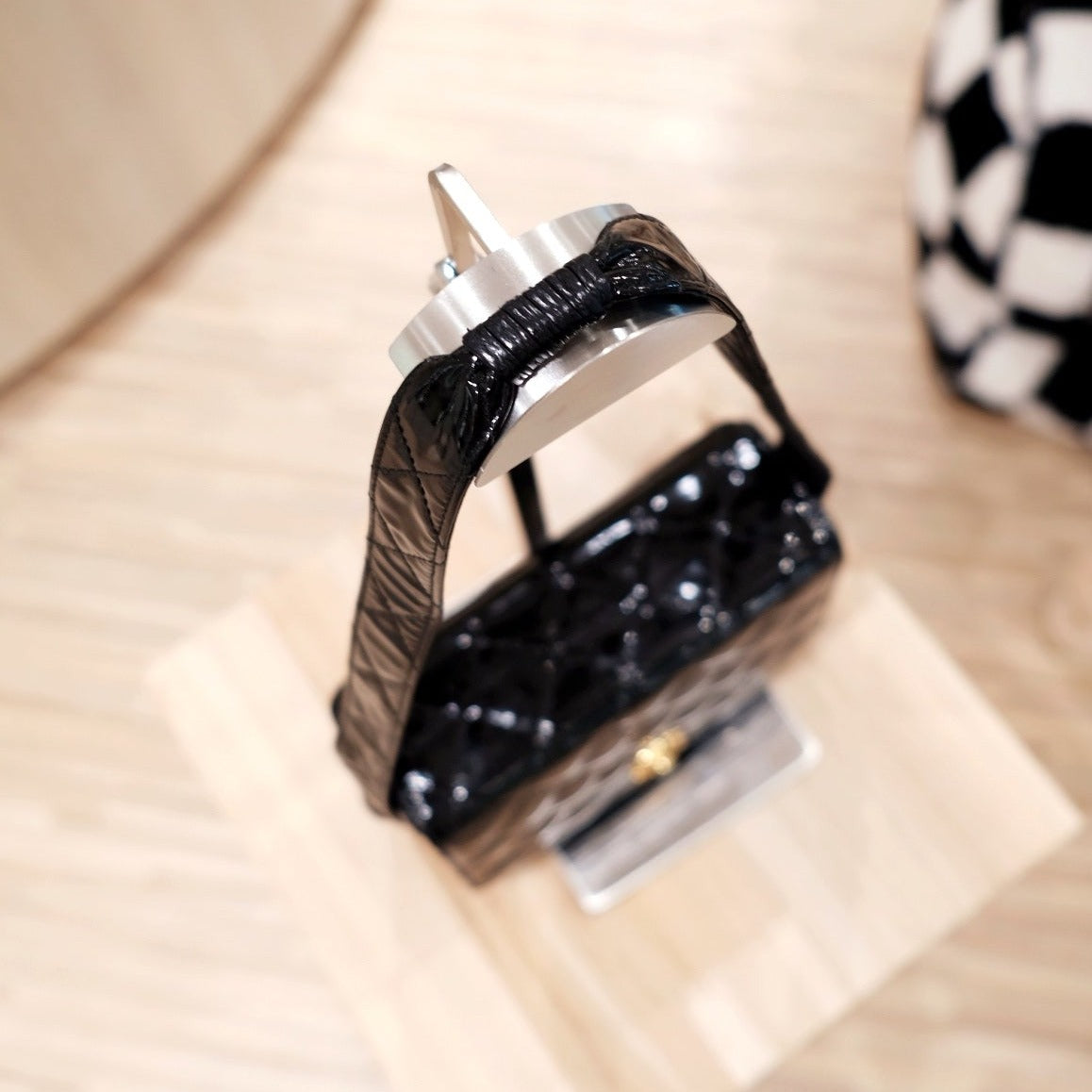 Chanel   patent leather kelly bag