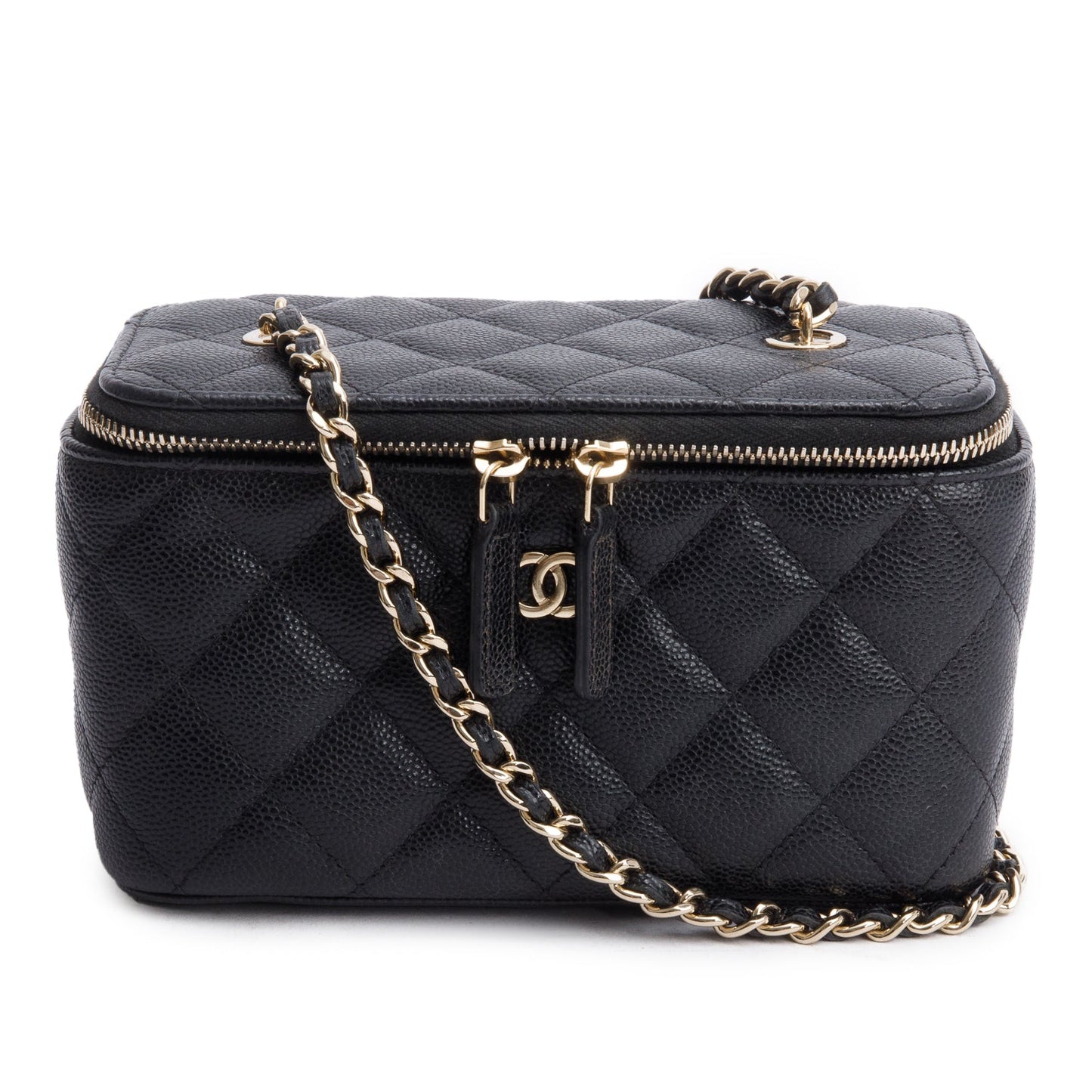 Chanel Caviar Quilted Vanity Black Travel Bag