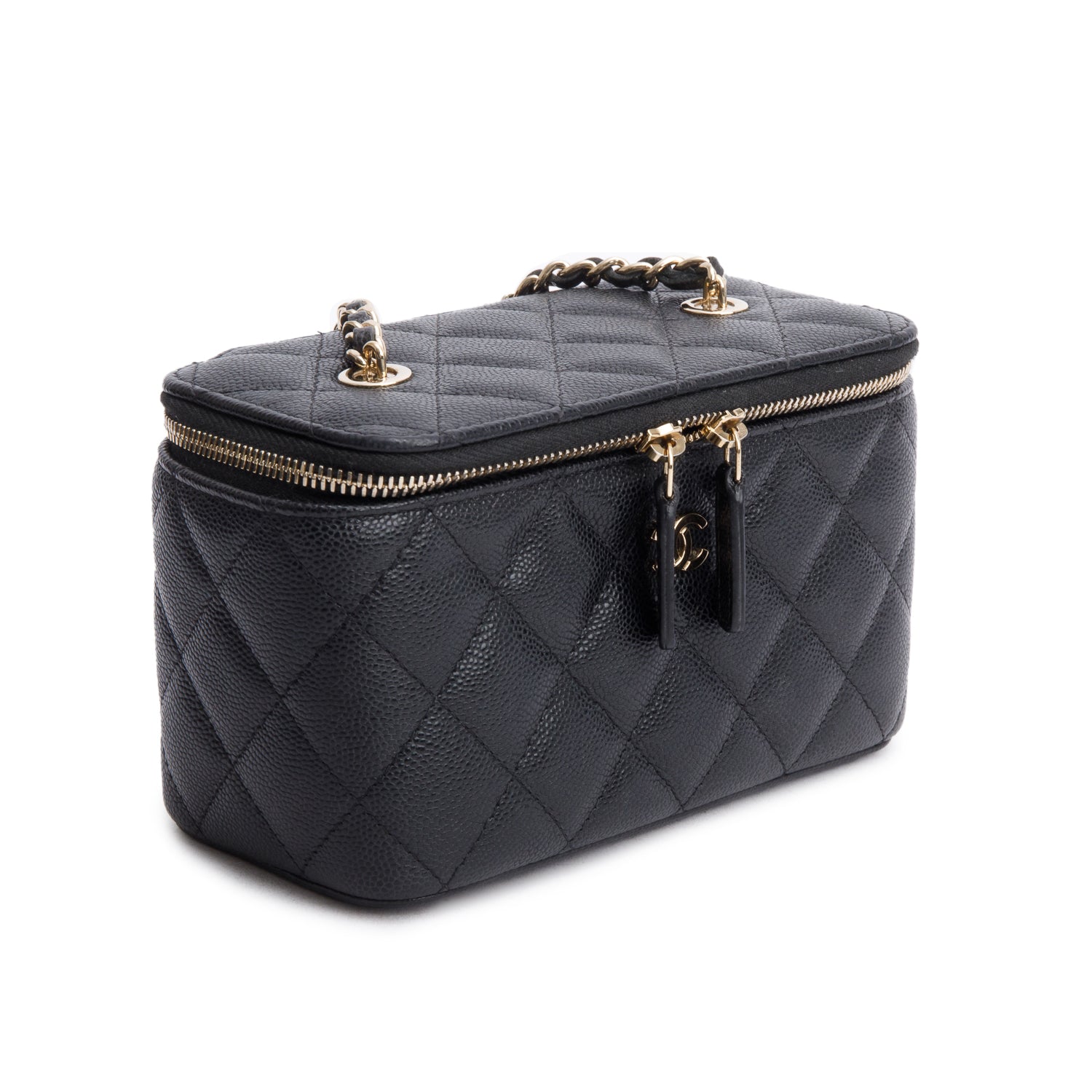 Chanel Caviar Quilted Vanity Black Travel Bag