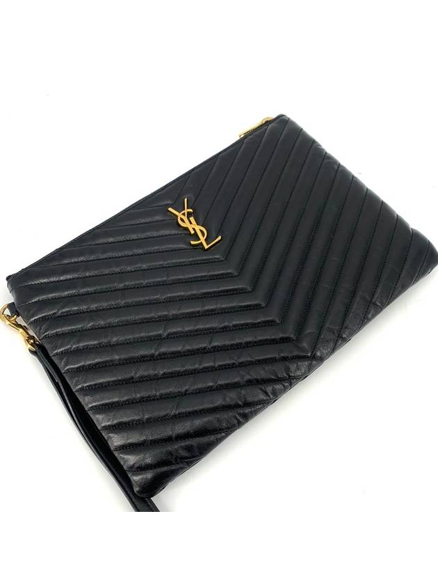 YSL Saint Laurent Saint Laurent Trending Matelass Clutch New Monogram Gold Clutch Bag