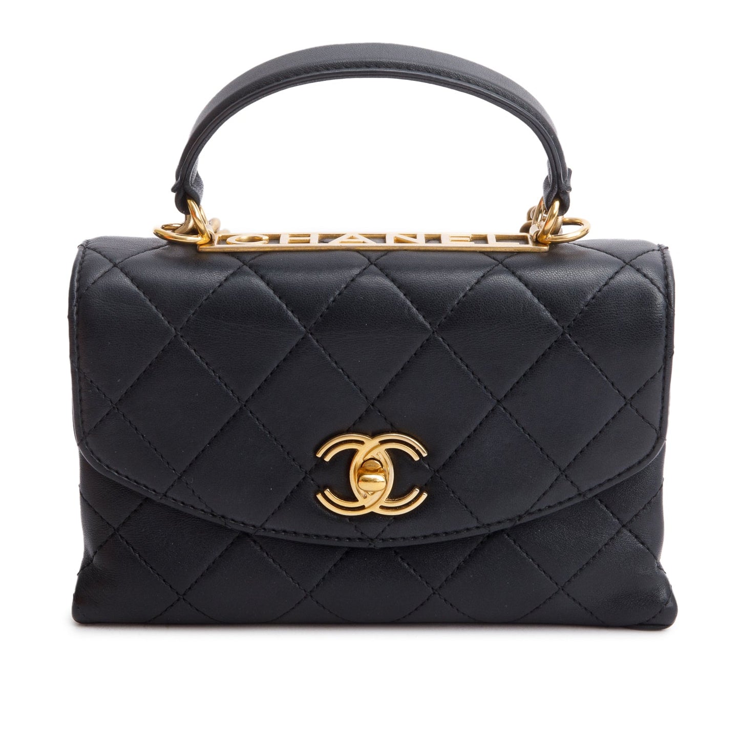 Chanel Quilted Trendy Spirit Flap Handle Lambskin Black Travel Bag