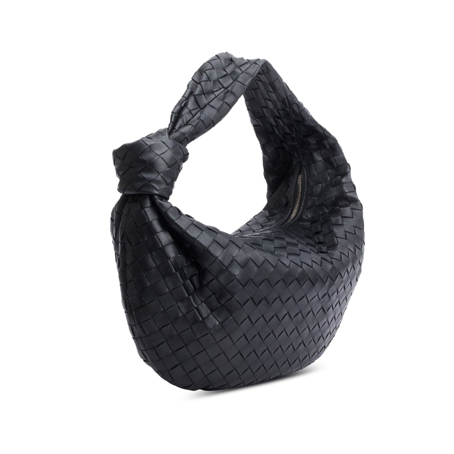 Bottega Veneta Nappa Intrecciato Jodie Shoulder Bag Black Small