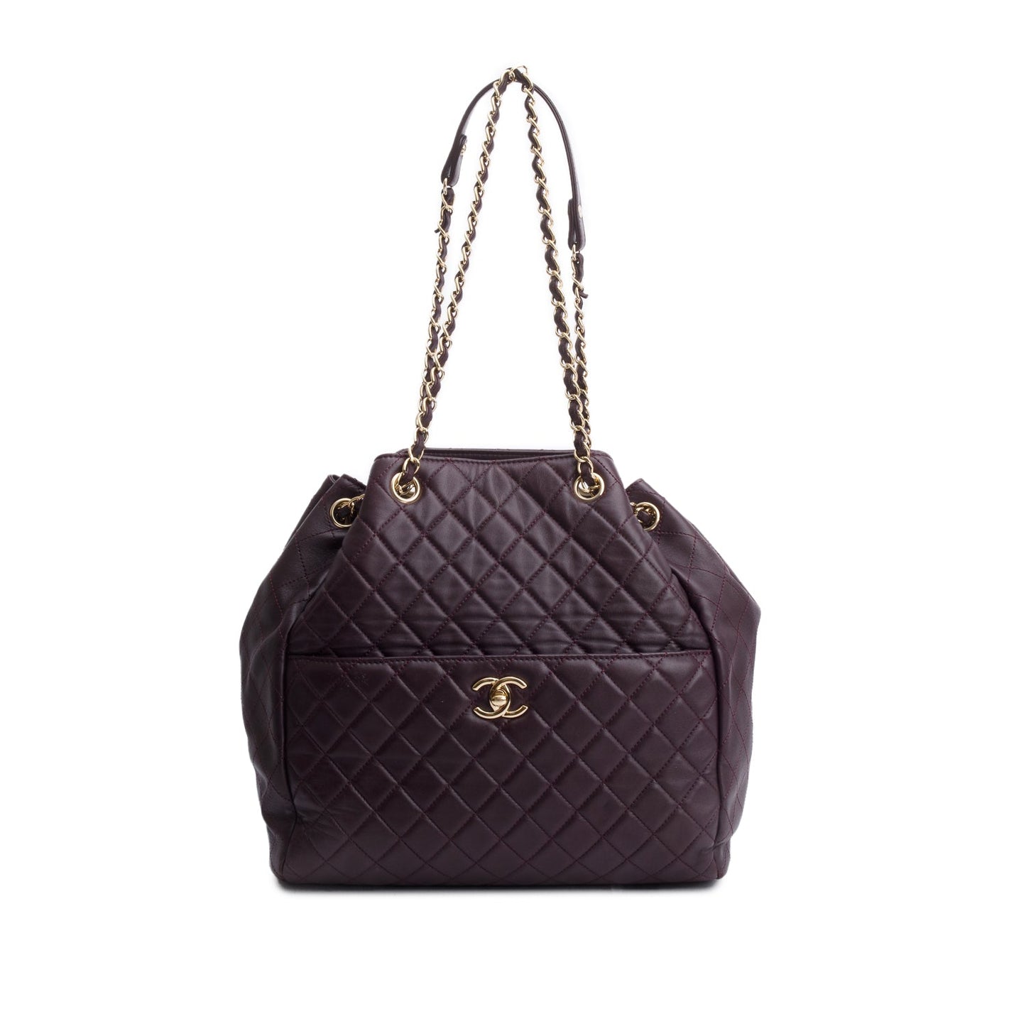 Chanel Purple Quilted Drawstring Lambskin Jewelry