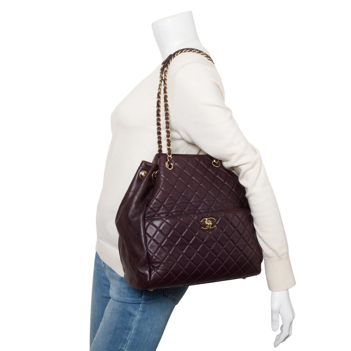 Chanel Purple Quilted Drawstring Lambskin Jewelry