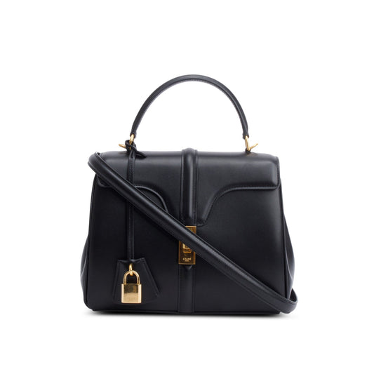 Celine Satinated Calfskin Top Handle Bag Black Travel Bag