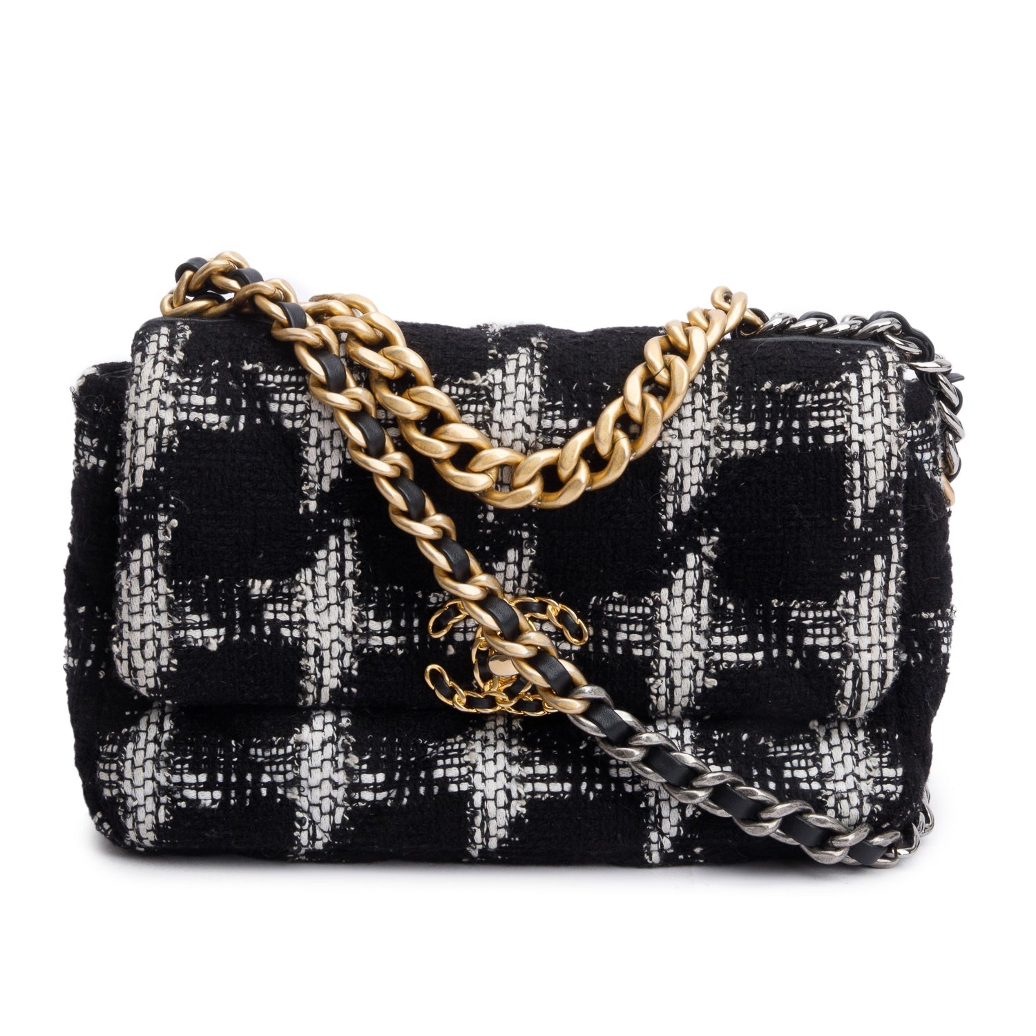 Chanel Tweed Quilted 19 Flap Travel Bag