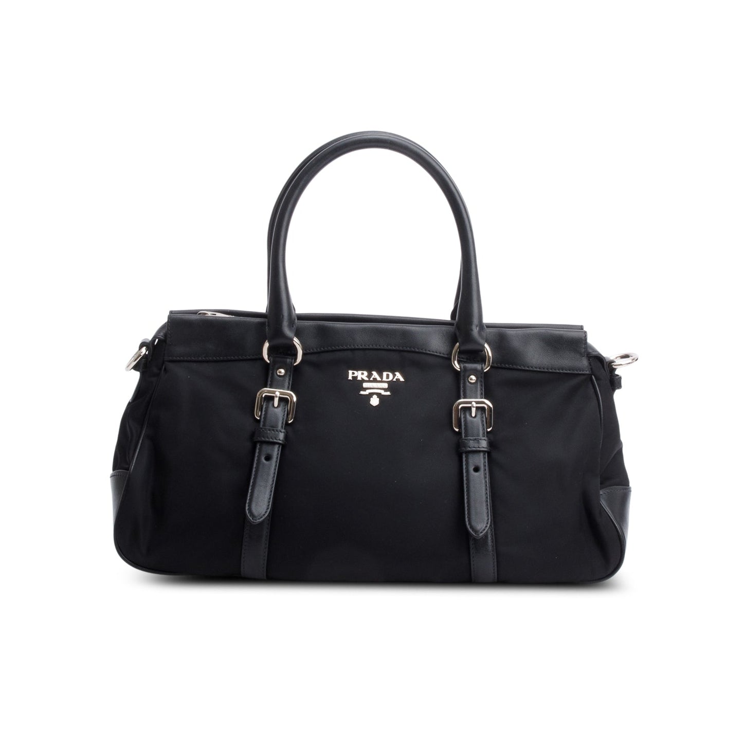 Prada Tessuto Solf Calf Tote Handbag Nylon Black Tote Bag