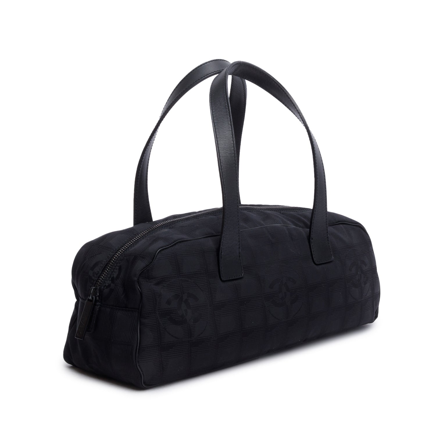 Chanel Nylon Ligne Bowling Black Travel Bag
