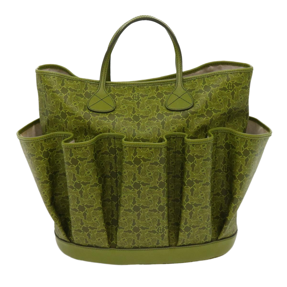Luxury Horse Carriage Macadam Tote Bag Canvas Green