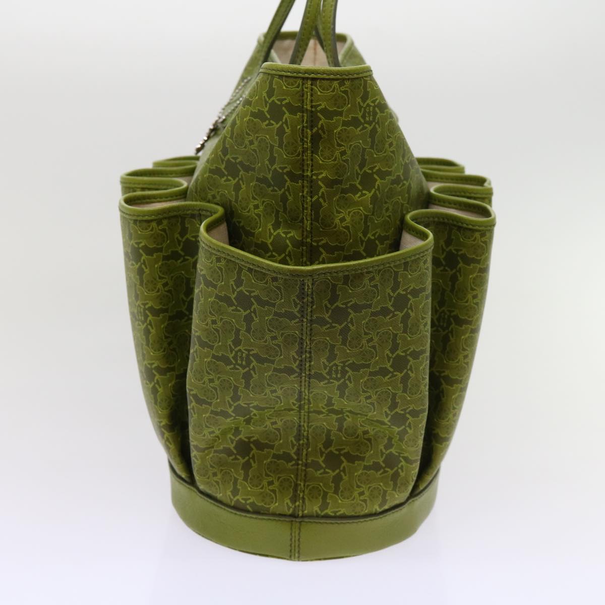 Luxury Horse Carriage Macadam Tote Bag Canvas Green