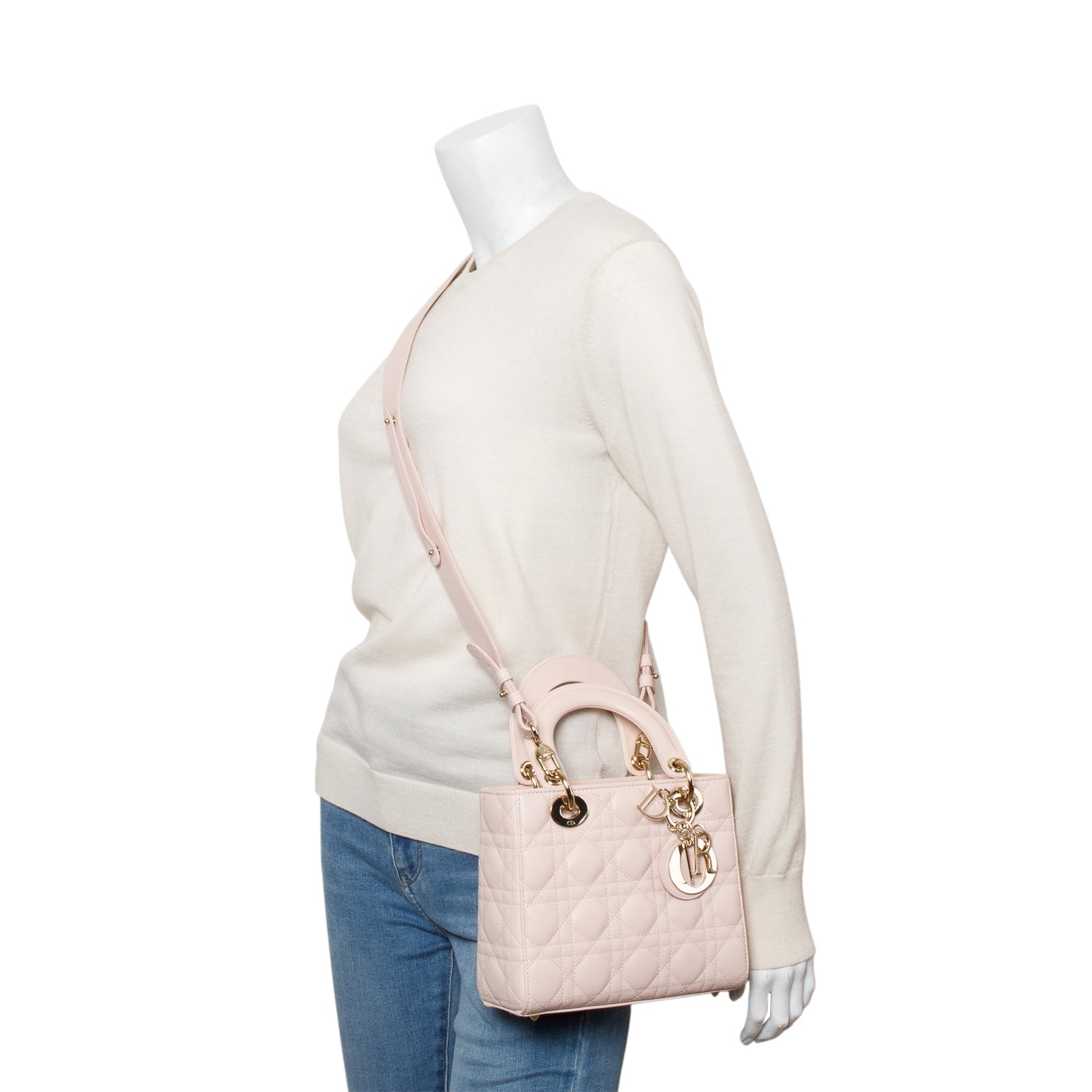 Dior Christian Cannage Lambskin Lady Bag Leather Pink Travel Bag Dior Bag