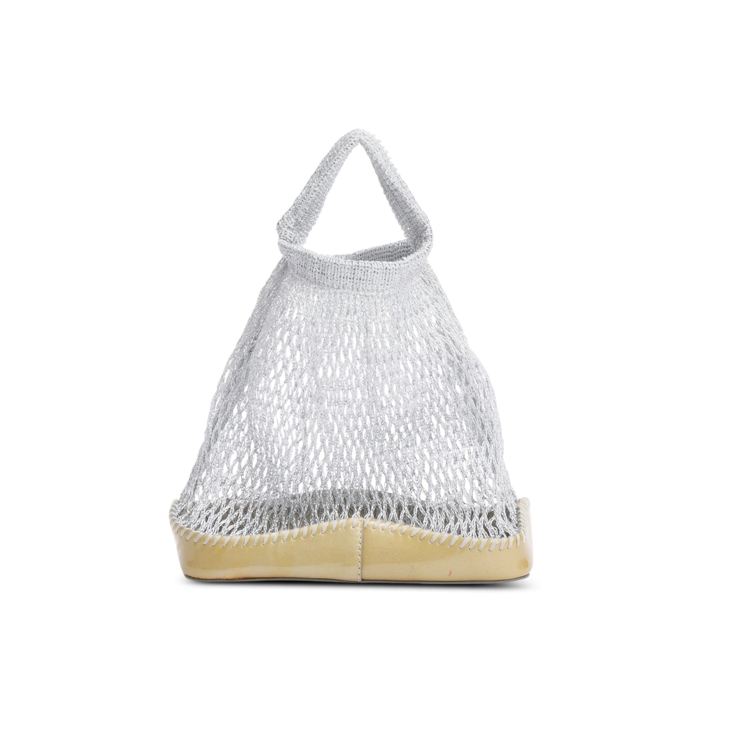 Prada Mesh Handle Bag Silver Mini Travel Bag