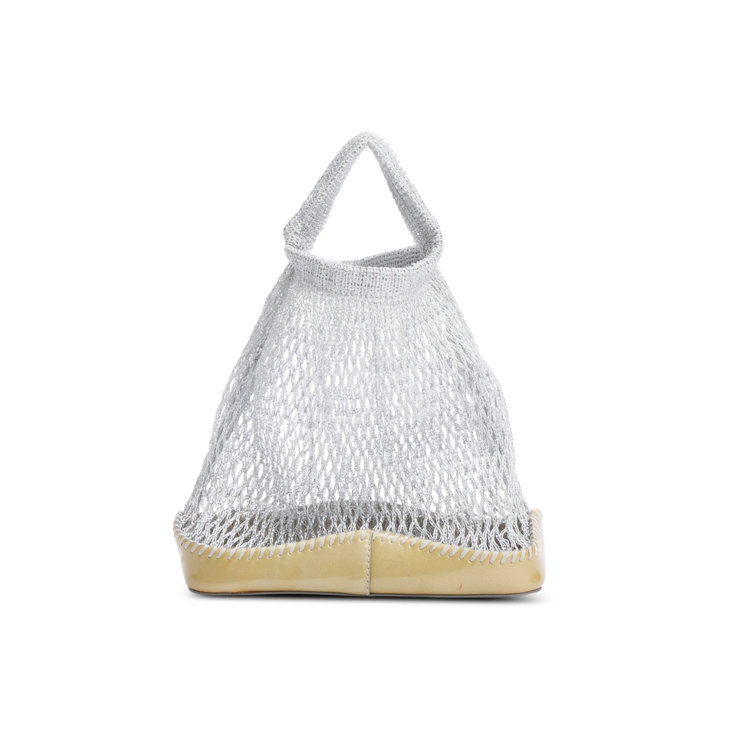 Prada Mesh Handle Bag Silver Mini Travel Bag