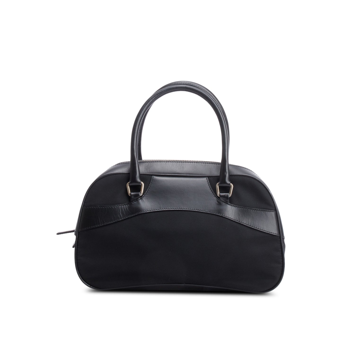 Prada Bauletto Bag Leather Nylon Travel Bag