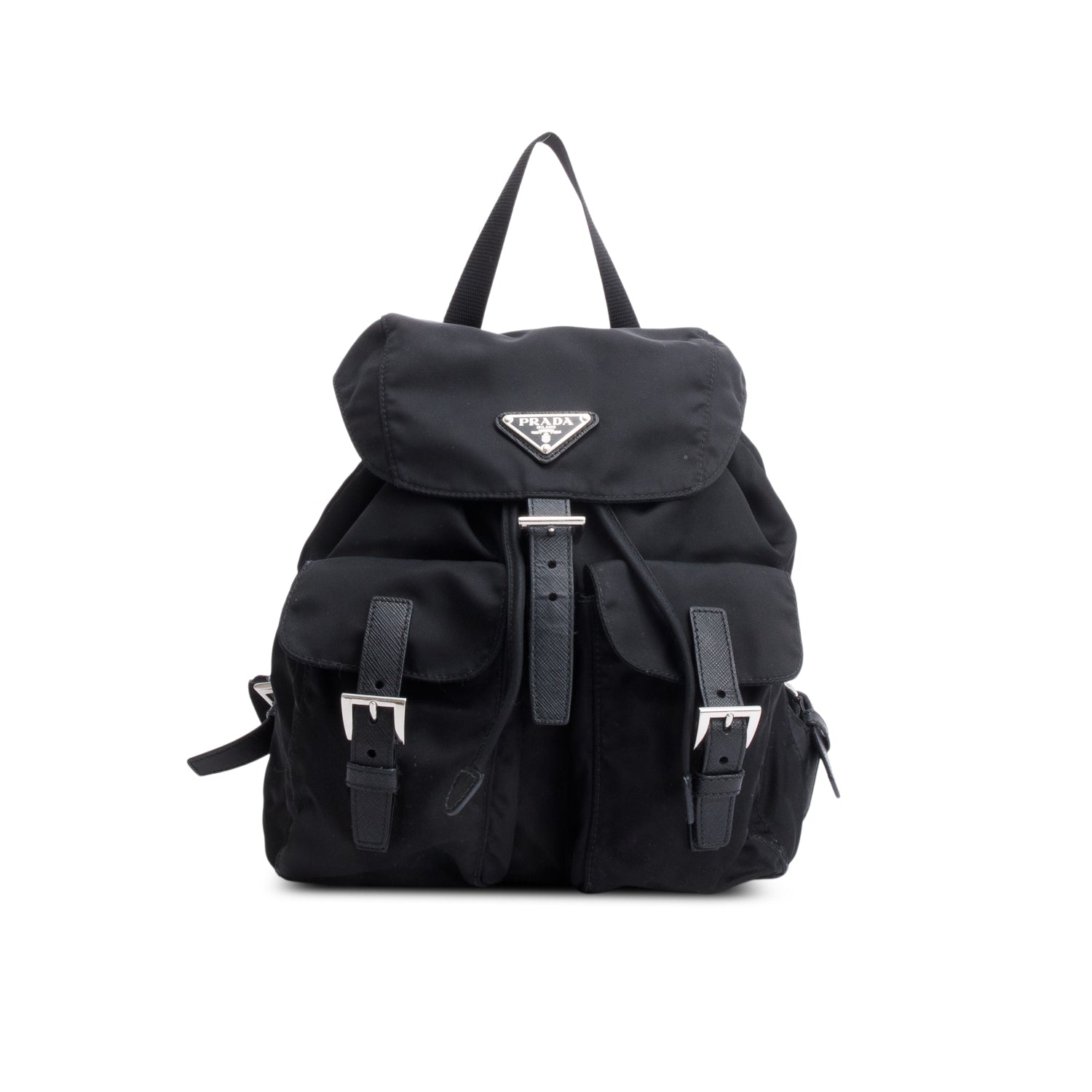 Prada Re Saffiano Backpack Handbag Nylon Black Backpack Handbag