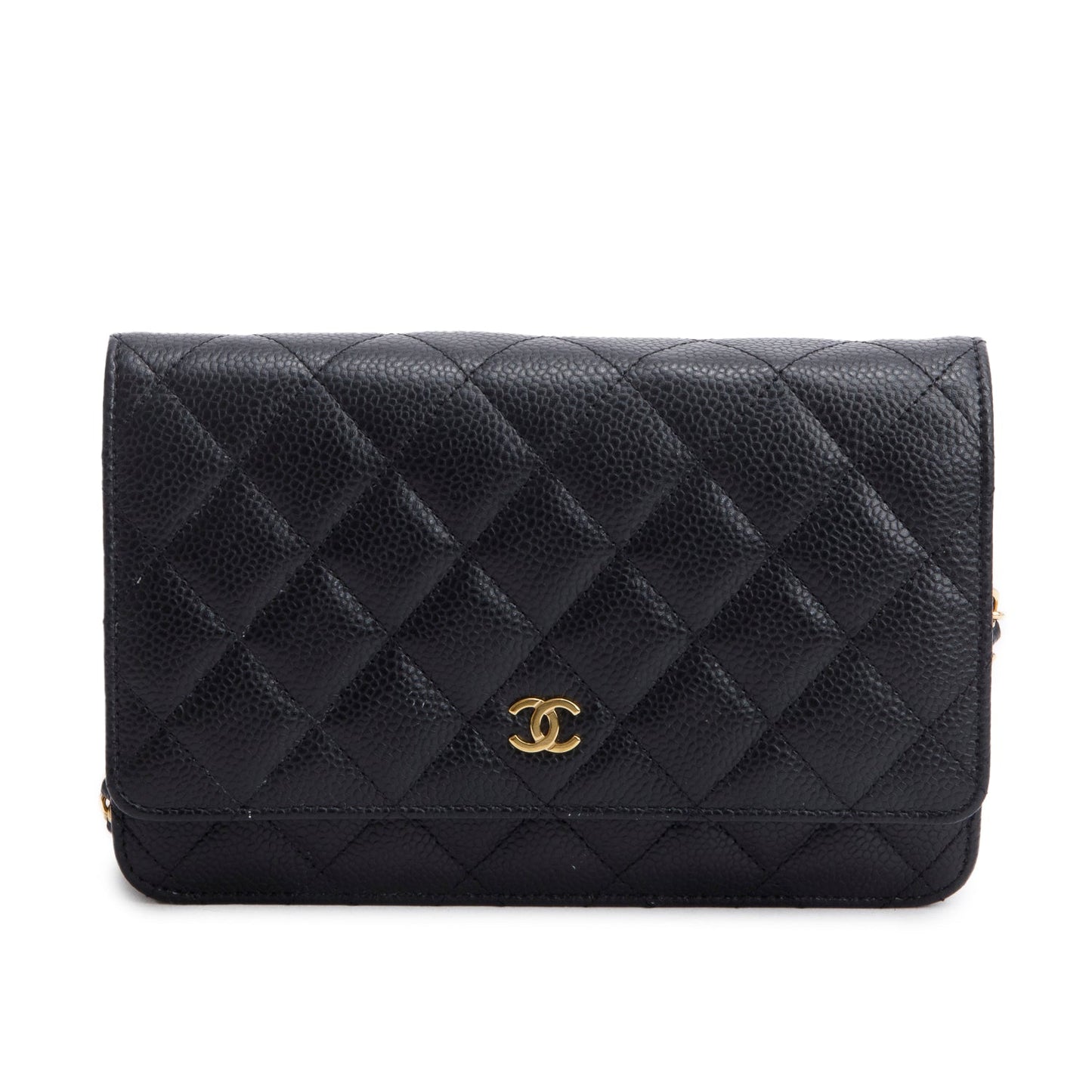 Chanel Quilted Caviar Classic on Leather Black Wallet Case 15