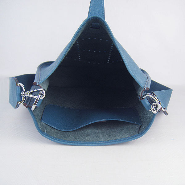 Hermes Luxury Evelyne I Handbag Blue Silver Travel Bag