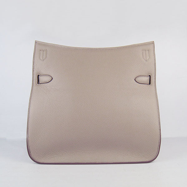 Hermes Luxury Shoulder Bag Grey Golden Leather