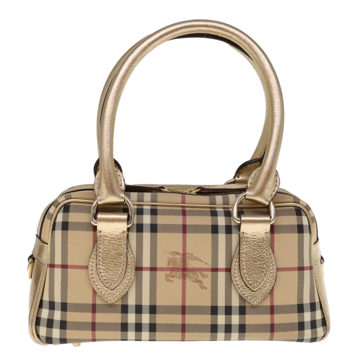 Burberry Luxury Nova Check Hand Bag Pvc Auth Leather Beige Travel Bag Beige Auth 64593