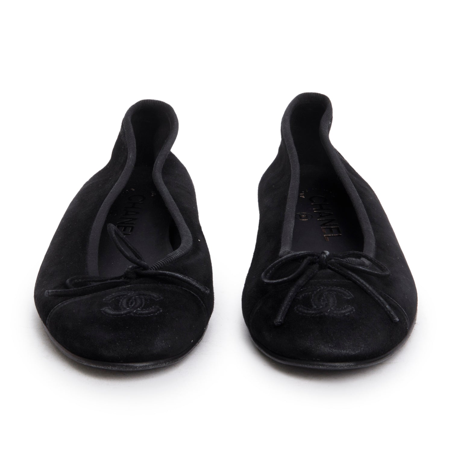 Louis Vuitton Chanel Velvet Interlocking CC Logo Black Shoes