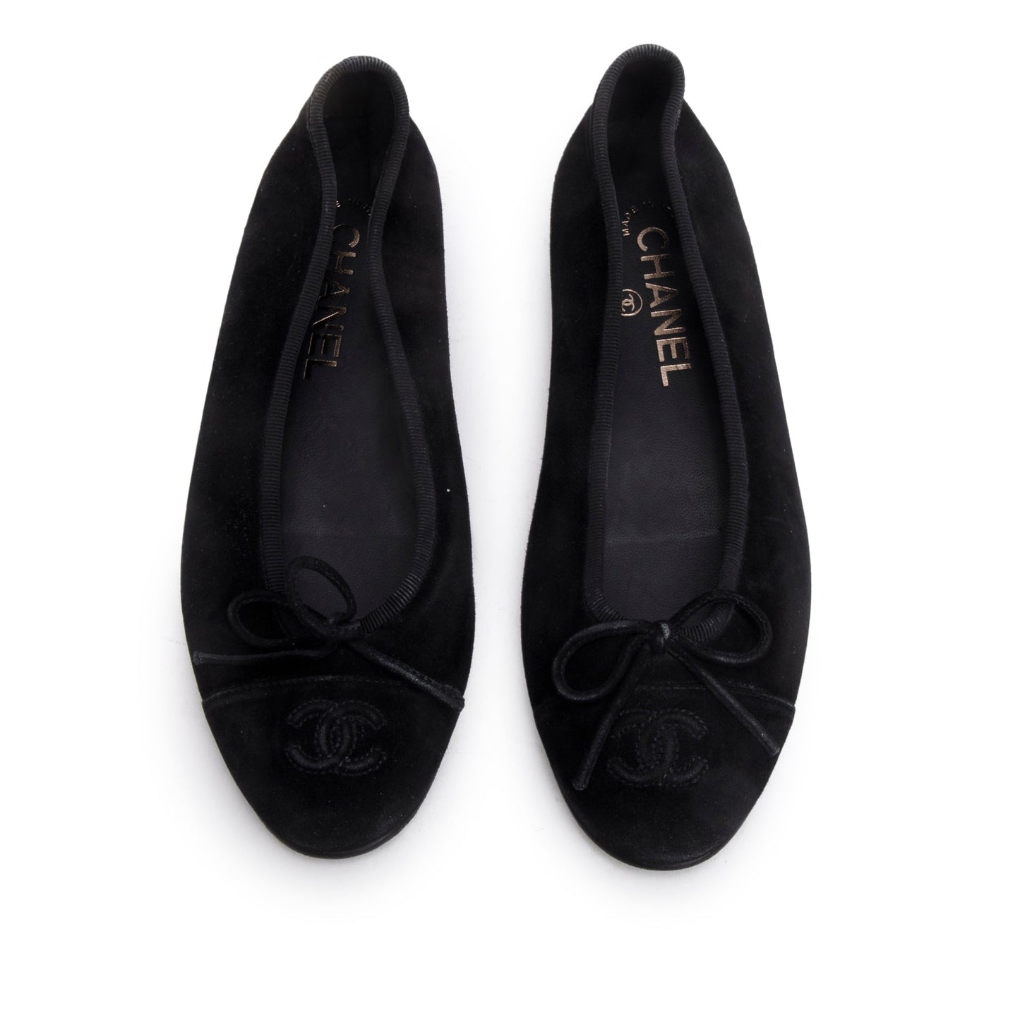 Louis Vuitton Chanel Velvet Interlocking CC Logo Black Shoes