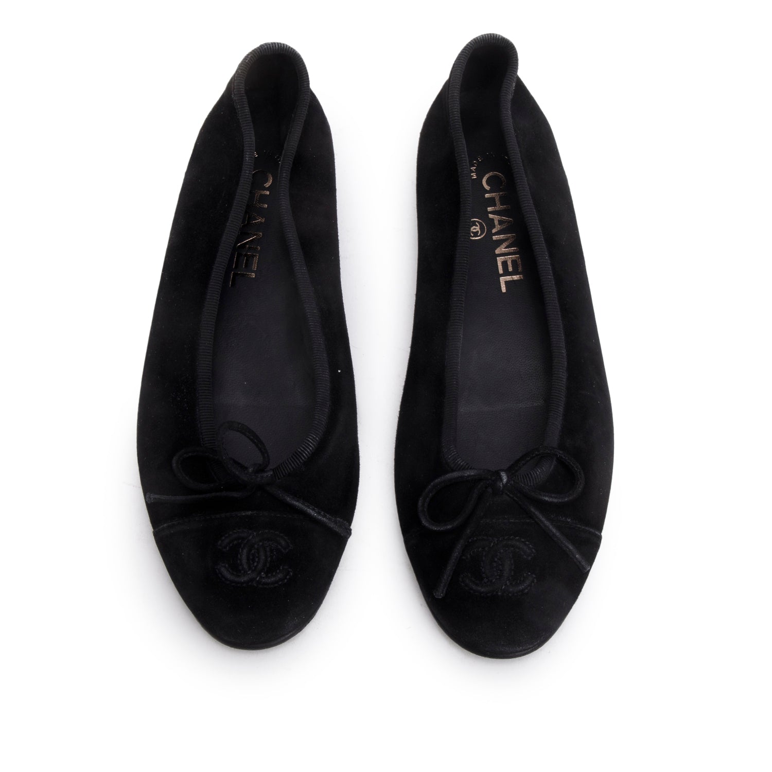 Louis Vuitton Chanel Velvet Interlocking CC Logo Black Shoes