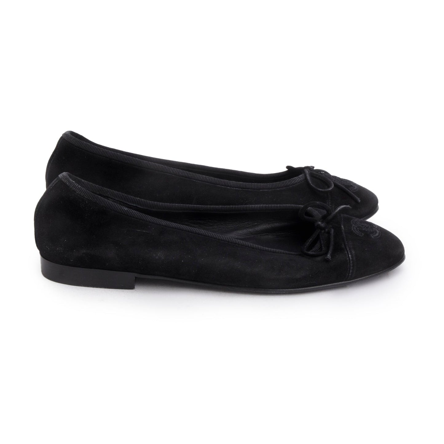 Louis Vuitton Chanel Velvet Interlocking CC Logo Black Shoes