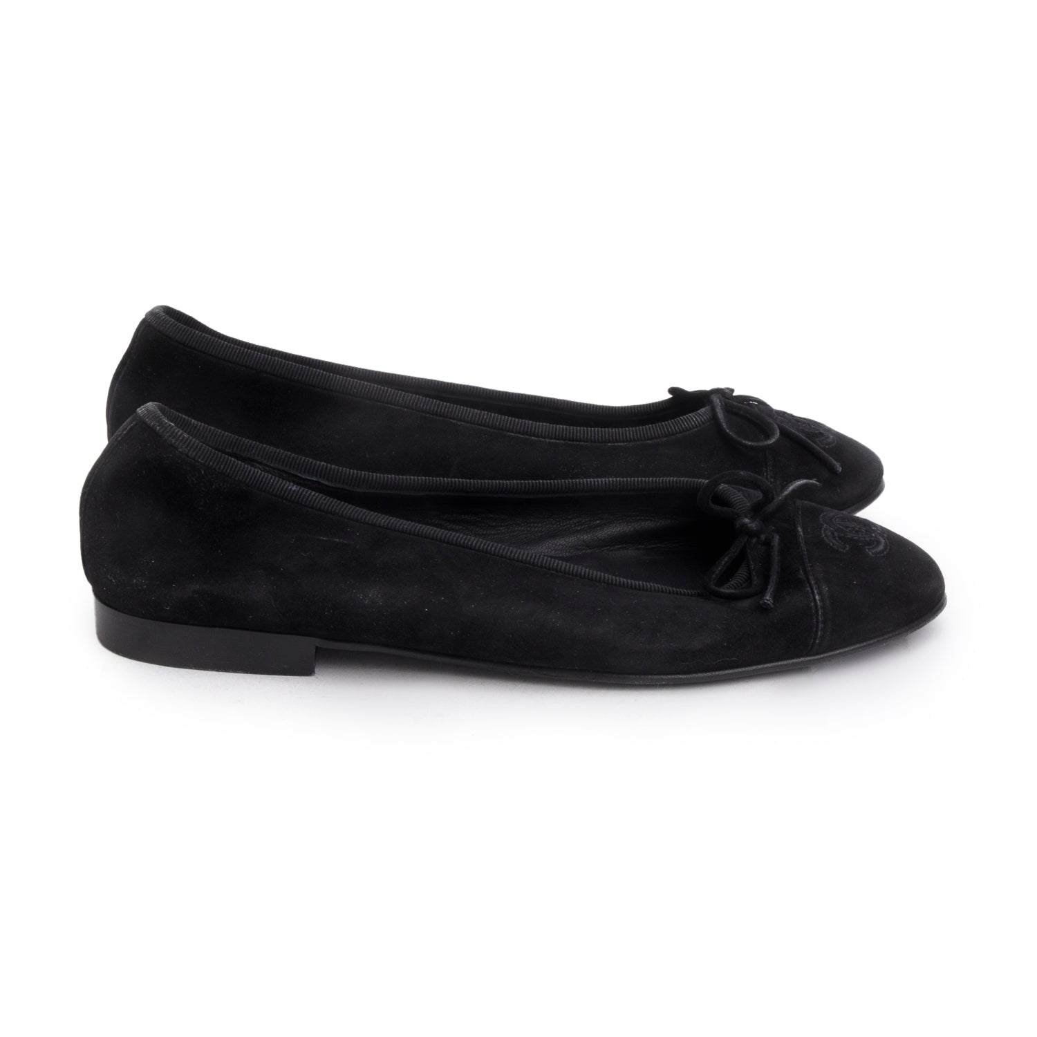 Louis Vuitton Chanel Velvet Interlocking CC Logo Black Shoes