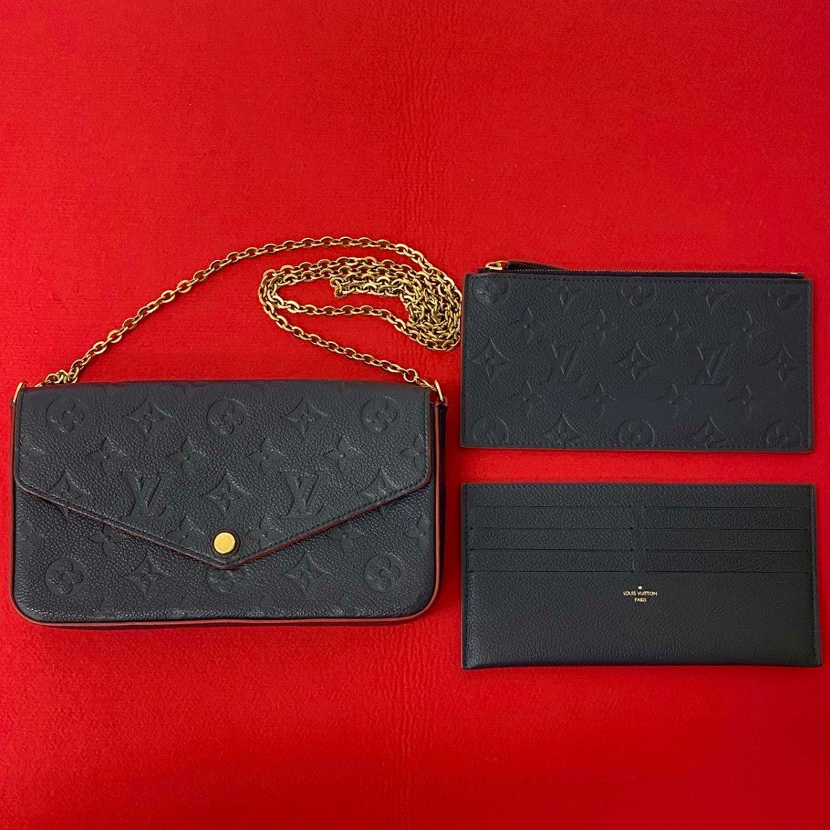 Louis Vuitton Ann Platt Pochette Felice Monogram Leather Navy Shoulder Bag