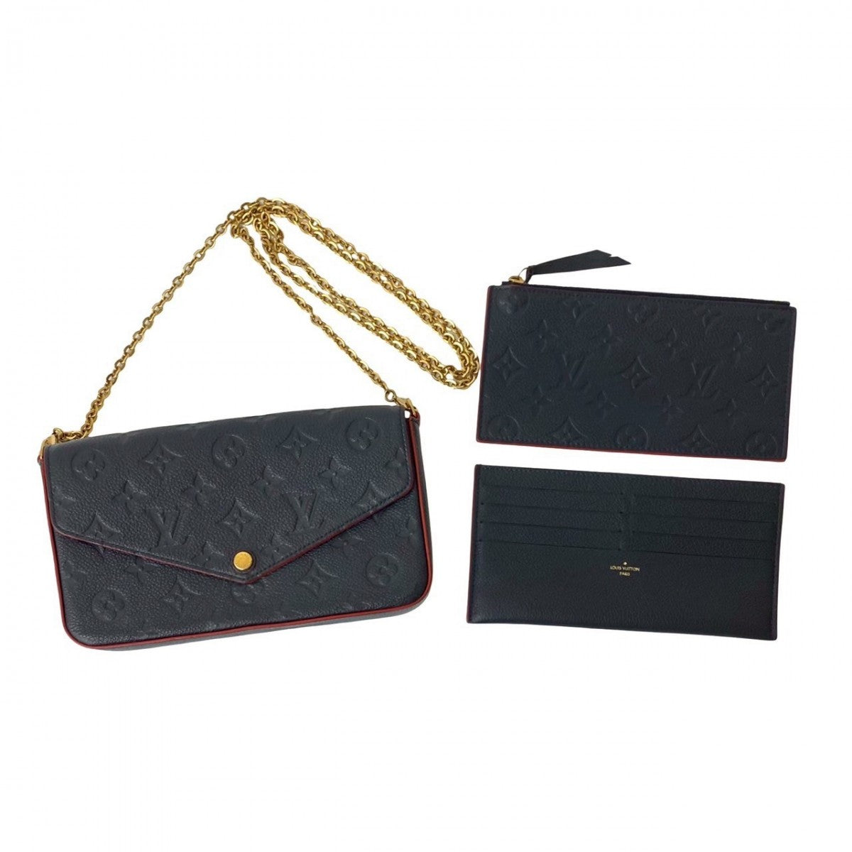 Louis Vuitton Ann Platt Pochette Felice Monogram Leather Navy Shoulder Bag
