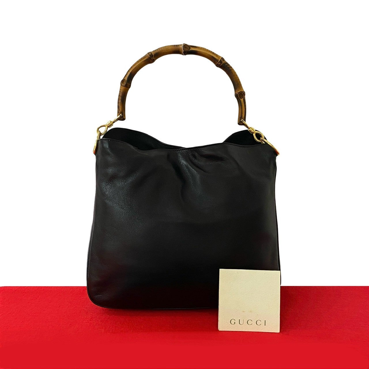 Gucci Bamboo Leather Black Handbag 2