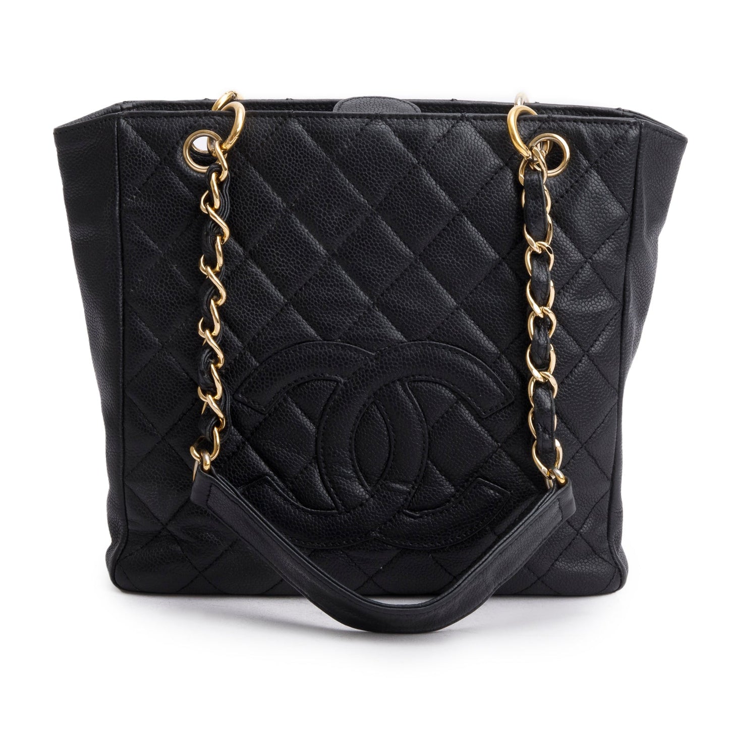 Chanel Caviar Quilted Petite Shopping PST Black Travel Bag
