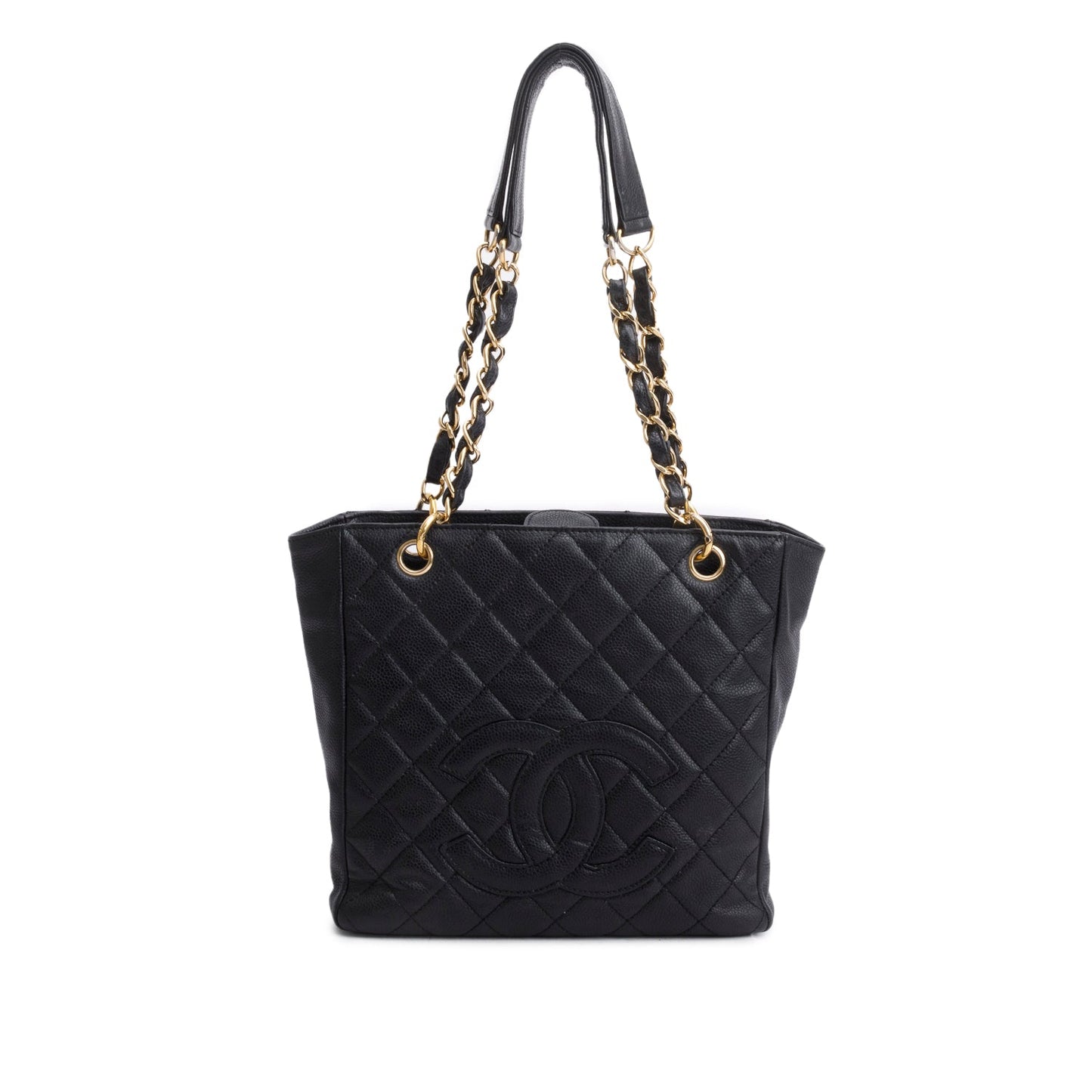 Chanel Caviar Quilted Petite Shopping PST Black Travel Bag