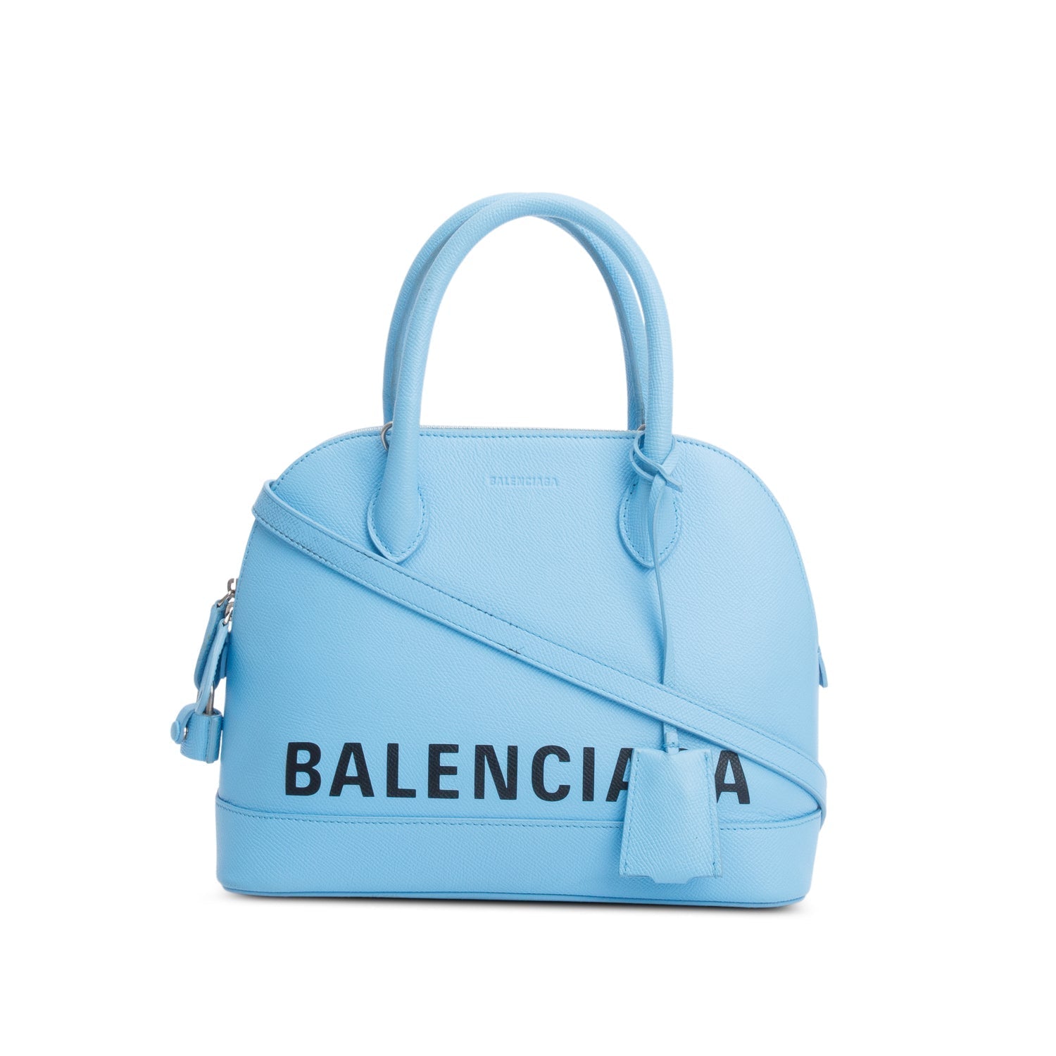 Balenciaga Calfskin Ville Top Handle Bag Blue Logo Travel Bag