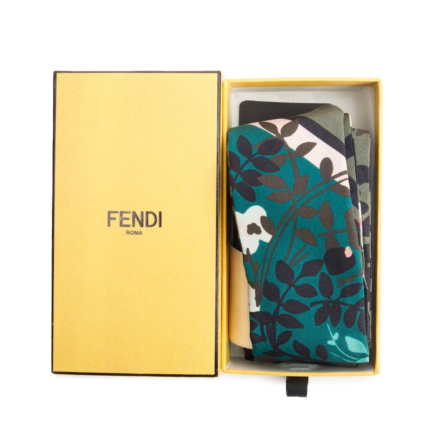 Fendi Forest Wrappy Silk Bandeau Travel Bag Green Logo