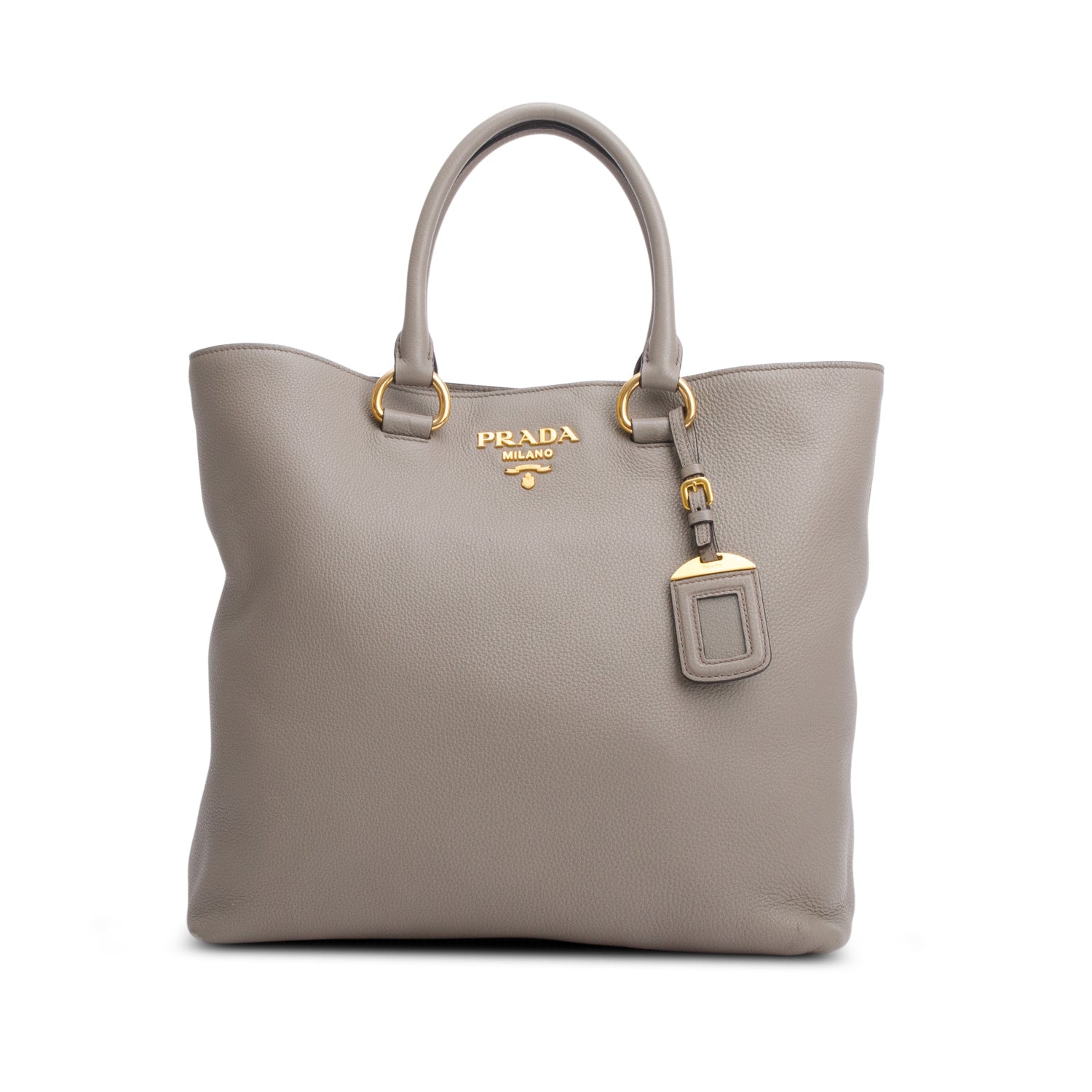 Prada Grey Vitello Phenix Convertible Shopper Tote Handbag Tote Bag