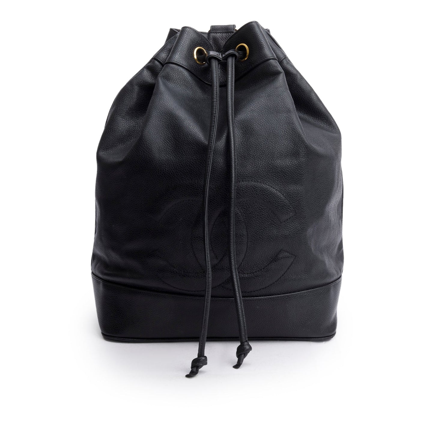Chanel Caviar Drawstring Sling Black Jewelry