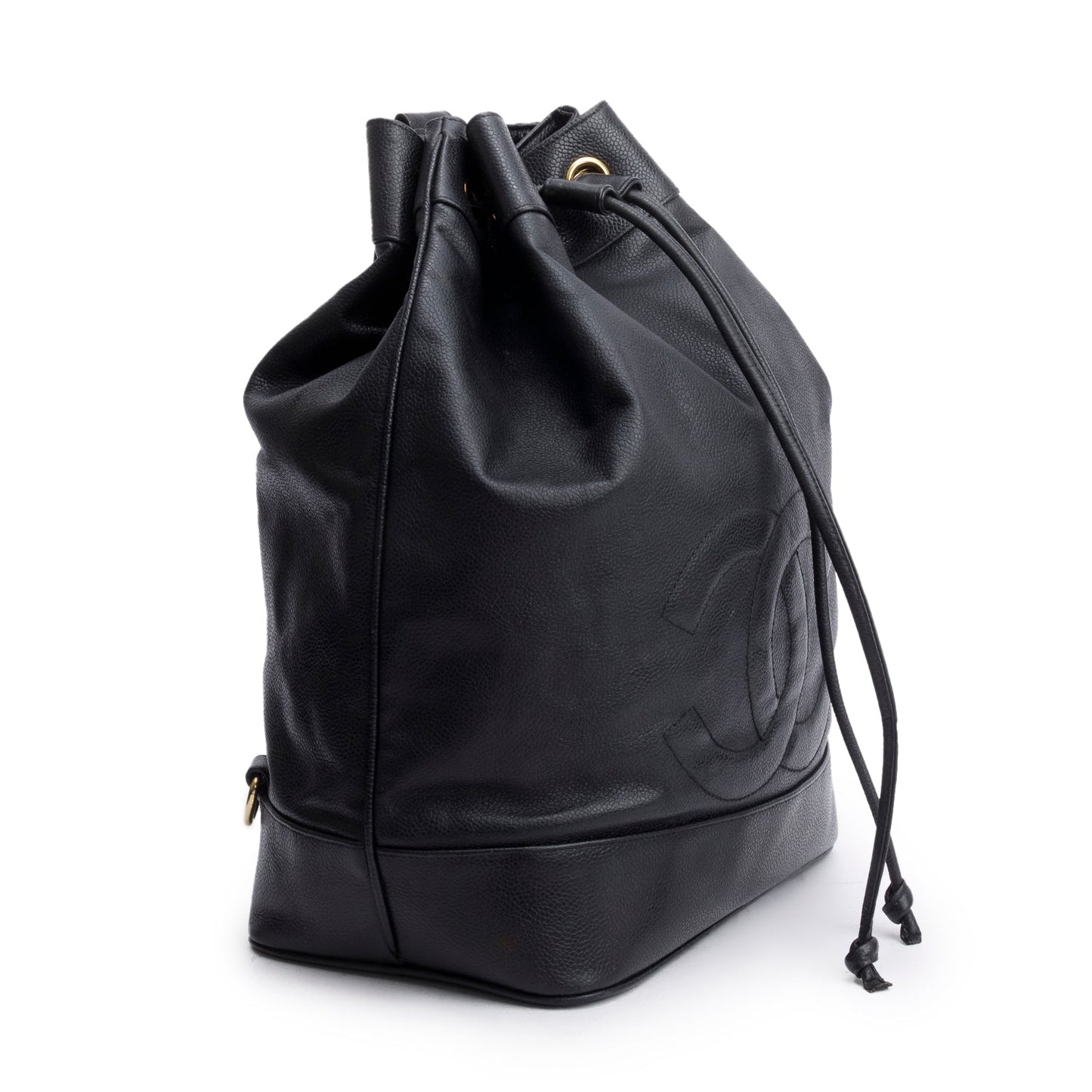 Chanel Caviar Drawstring Sling Black Jewelry
