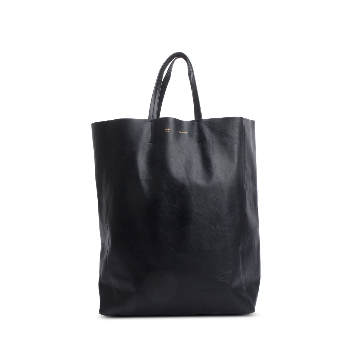 Celine Vertical Cabas Tote Handbag Leather Black Tote Bag