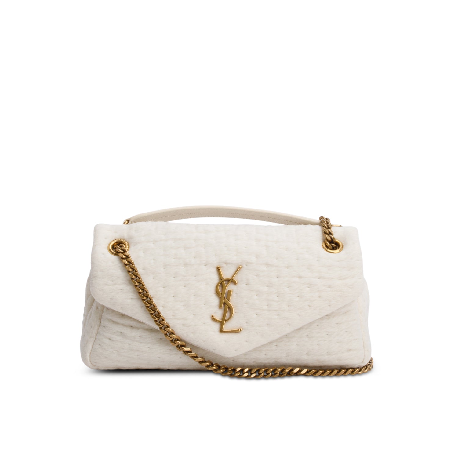 YSL Saint Laurent Organza Calypso Bag White Small Travel Bag