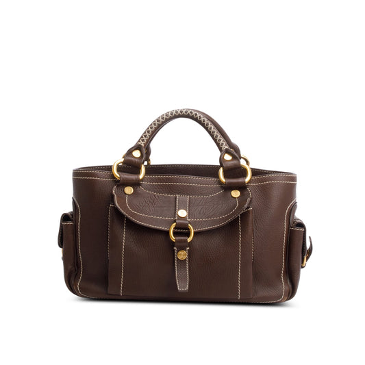 Celine Boogie Bag Leather Brown Travel Bag