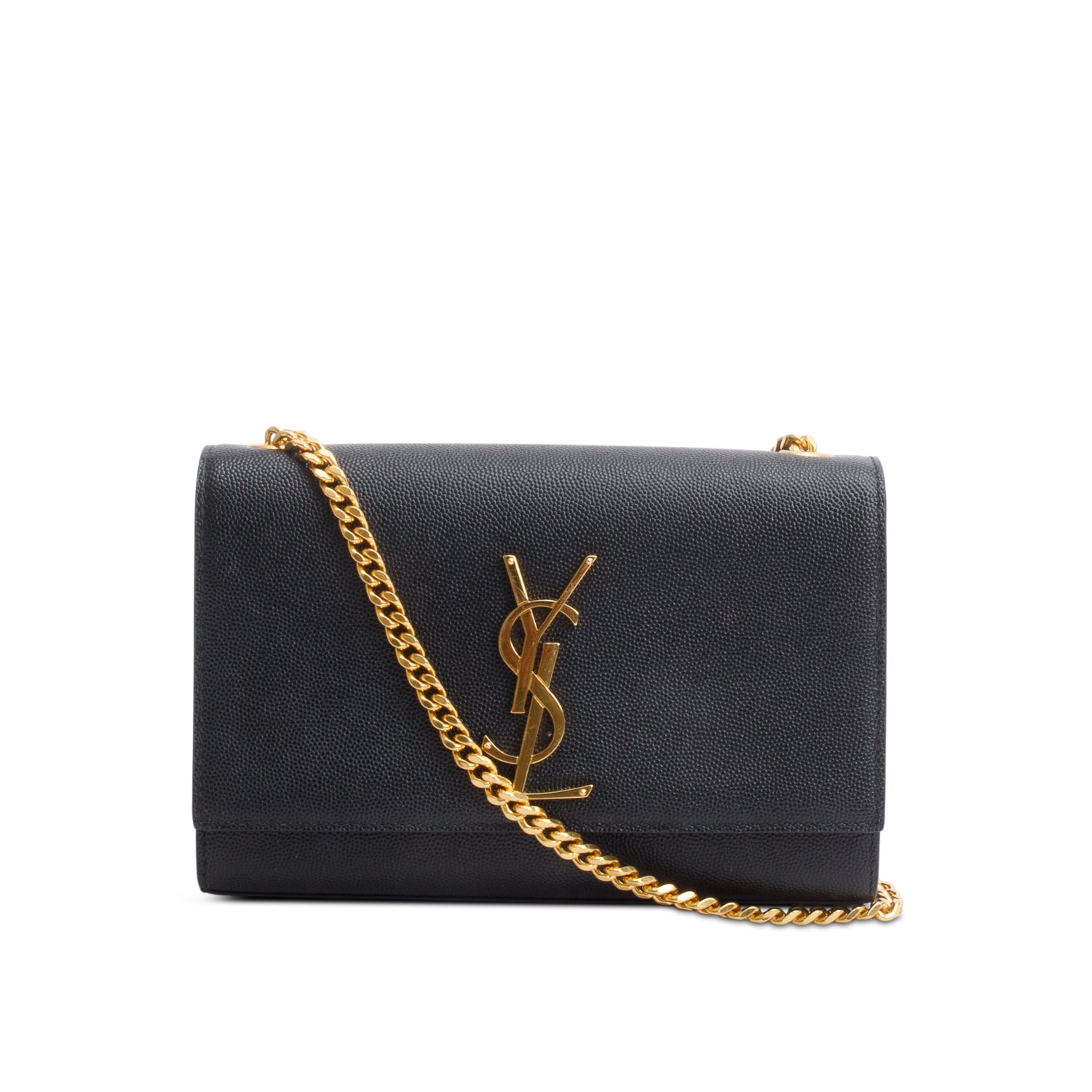 YSL Saint Laurent Grain De Poudre Kate Bag Black Small Travel Bag