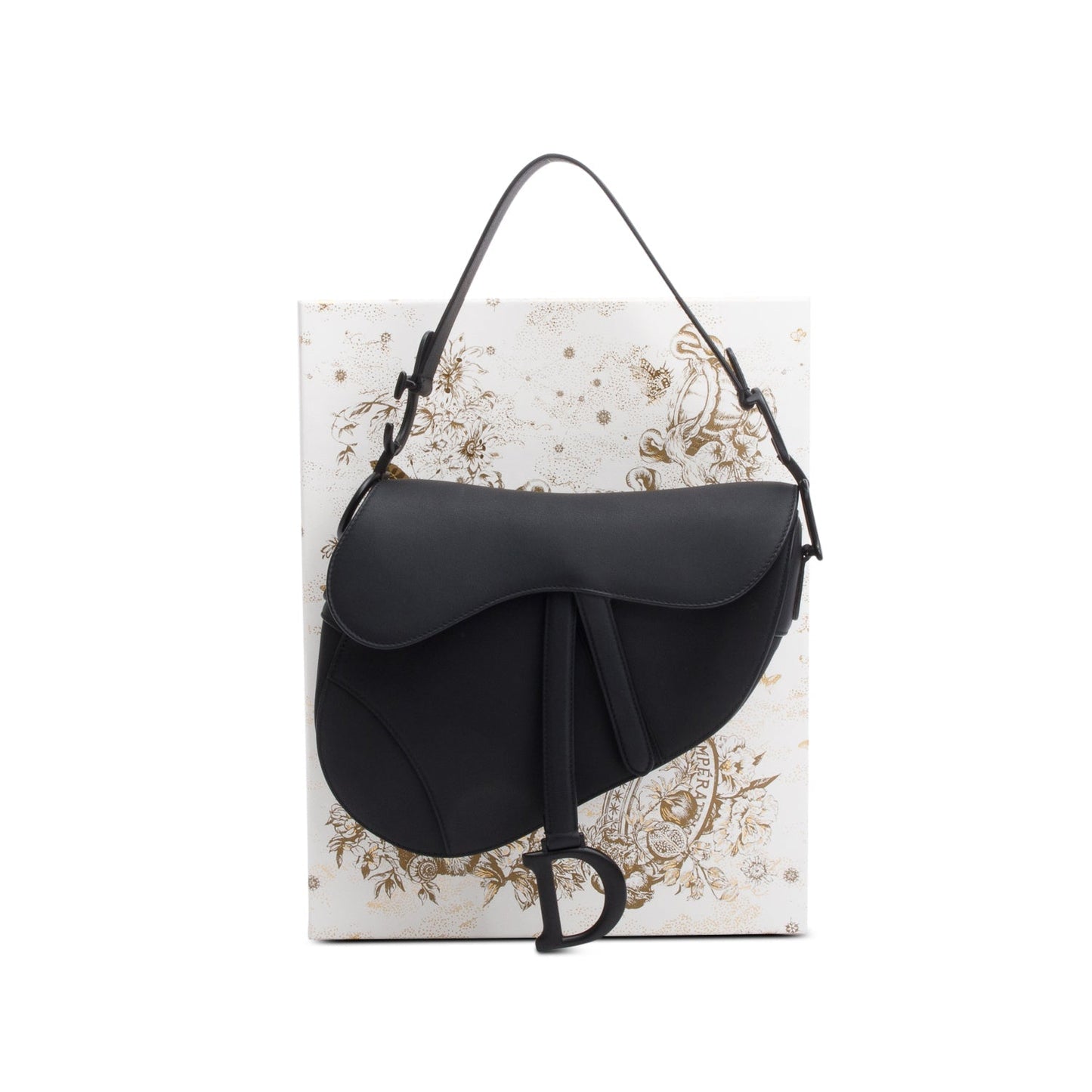 Dior Christian Ultramatte Calfskin Saddle Bag Leather Black Travel Bag Saddle Bag