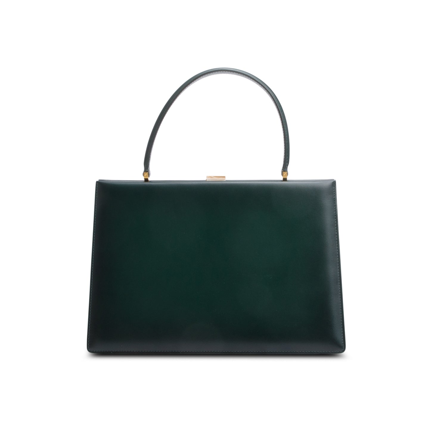 Celine Clasp Bag Leather Green Travel Bag