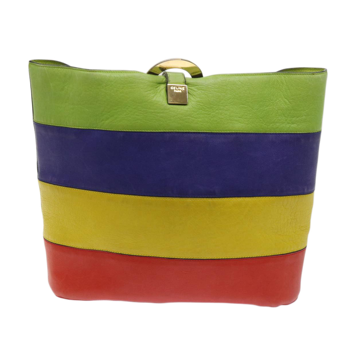 Luxury Shoulder Bag Green Leather Blue