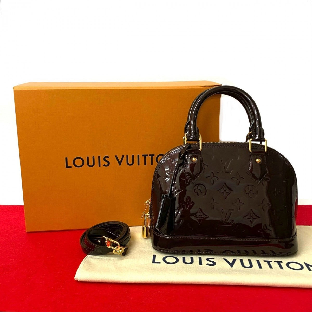 Louis Vuitton Vernis wine- Vernis Alma BB Monogram Red Shoulder Bag