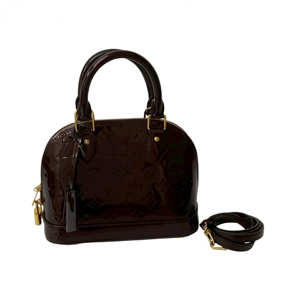 Louis Vuitton Vernis wine- Vernis Alma BB Monogram Red Shoulder Bag